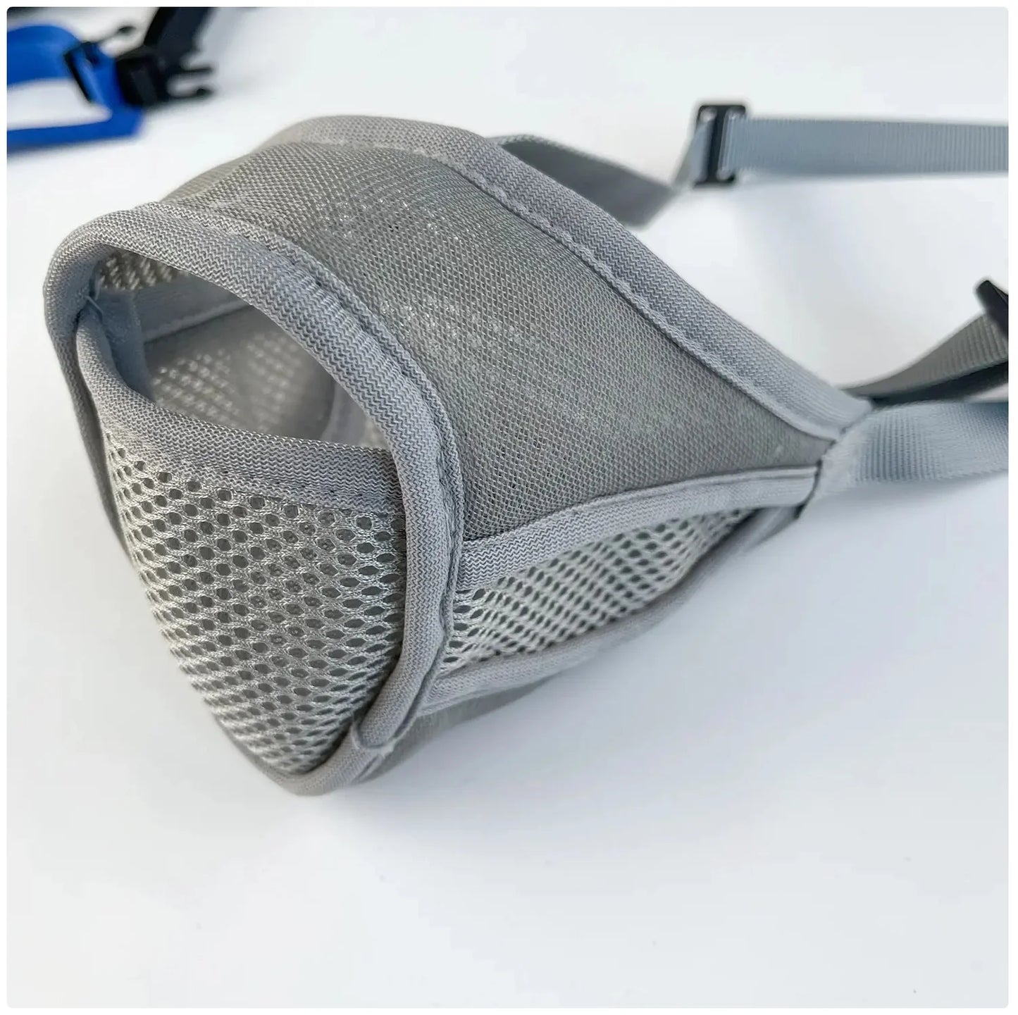 Breathable Mesh Dog Muzzle - 3 Colors (Black/Blue/Gray) for Safe Walks